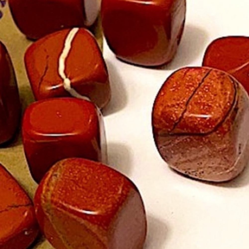 Red Jasper bits Carved & Polished ♥️ Grounding Crystal